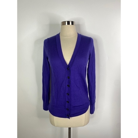 LOFT Acrylic Blend V-Neck Button Down Cardigan - Picture 1 of 11